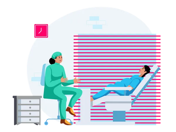 Free Gynaecologist consulting pregnant lady  Illustration