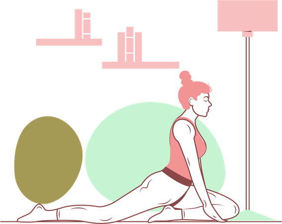 Free Yoga-Pose „Halbe Taube“  Illustration