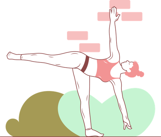 Free Yoga-Haltung „Halbmond“  Illustration