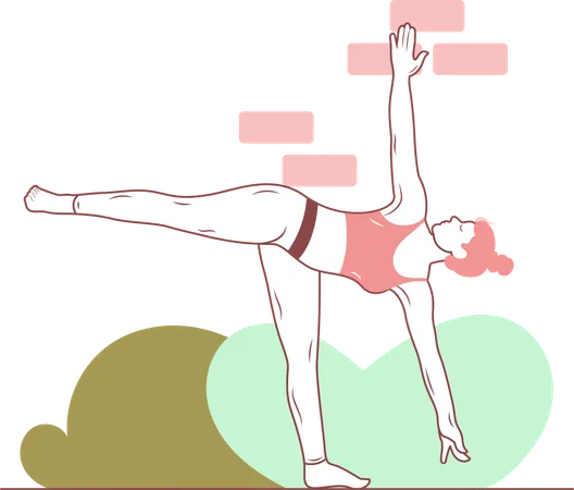 Free Yoga-Haltung „Halbmond“  Illustration