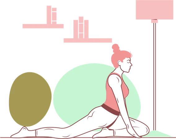 Free Half Pigeon Yoga Pose  Illustration