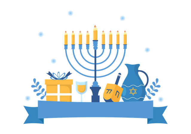 Free Happy Hanukkah celebration  イラスト