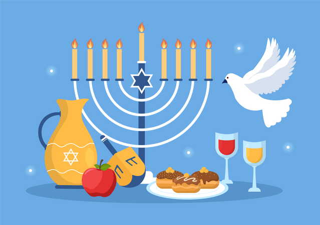 Free Happy Hanukkah  Illustration