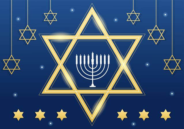 Free Happy Hanukkah Jewish Holiday  イラスト