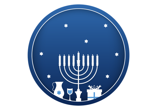 Free Happy Hanukkah Jewish Holiday  イラスト