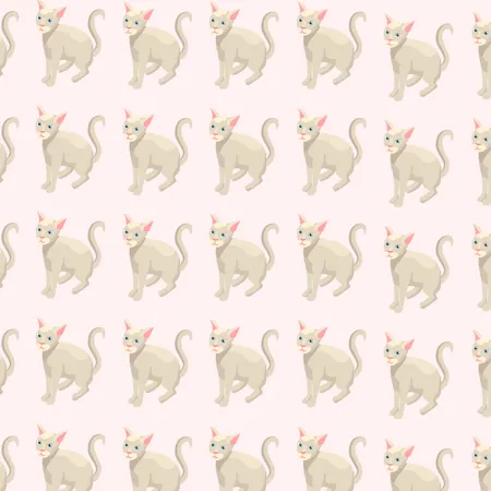 Free Isometric Design Pattern Of A Beautiful Cat Breed Celebrating International Cat Day Illustration