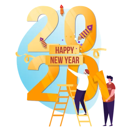 Free Replace new year number  Illustration