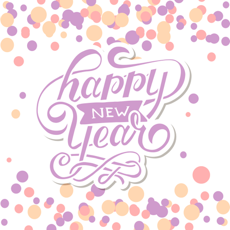 Free Happy New Year Vector Gradient Phrase Lettering Calligraphy Sticker  Illustration