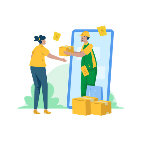 Free Hauslieferdienst  Illustration