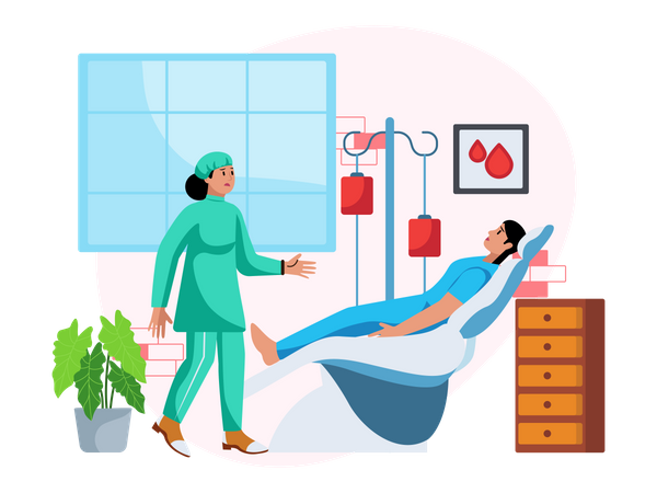 Free Healthy man donating his blood  イラスト
