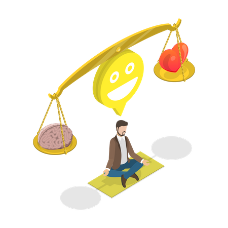 Free Heart And Mind Balance  Illustration