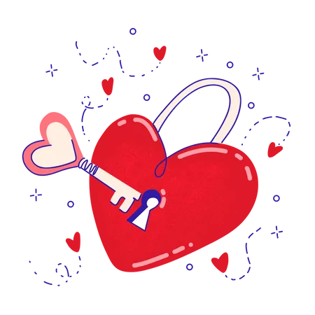 Free Heart Key  Illustration