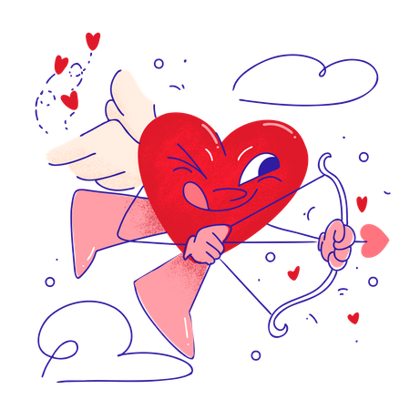 Free Heart Shooting Arrow  Illustration