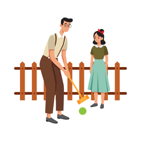 Free Hombre jugando polo  Ilustración