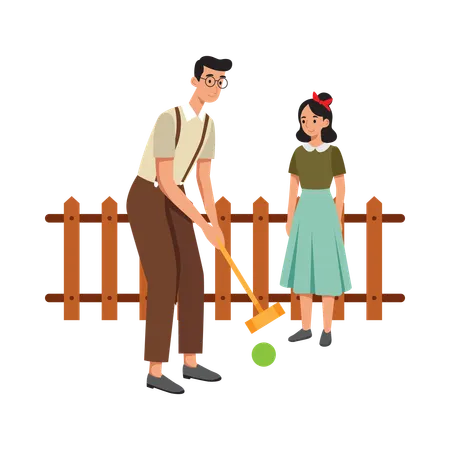 Free Hombre jugando polo  Ilustración