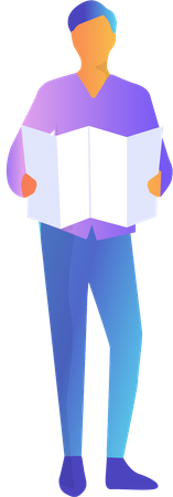 Free Homme avec carte  Illustration