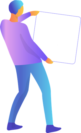 Free Homme avec du papier publicitaire blanc  Illustration