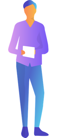 Free Homme avec tablette  Illustration