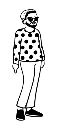 Free Homme élégant avec casquette  Illustration