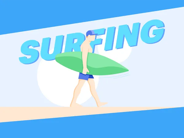 Free Homme qui va surfer  Illustration