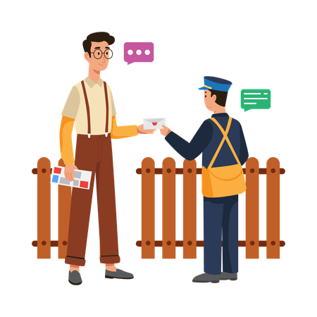 Free Un homme serre la main du facteur  Illustration