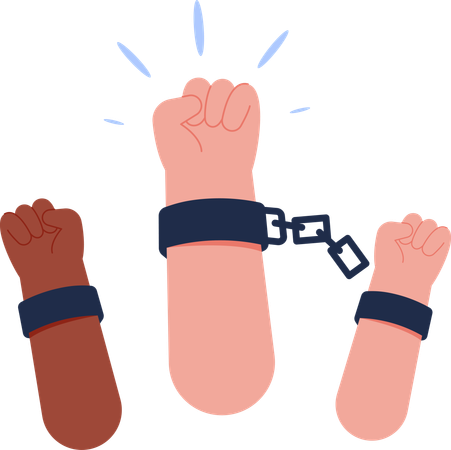 Free Human right with hands up  Illustration