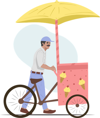 Free Ice Cream Man  Illustration