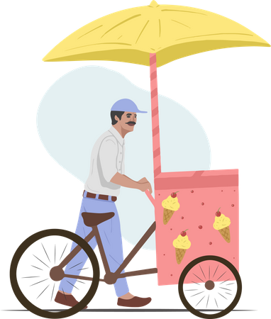 Free Ice Cream Man  Illustration