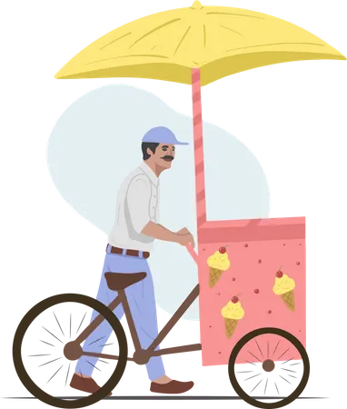 Free Ice Cream Man  Illustration