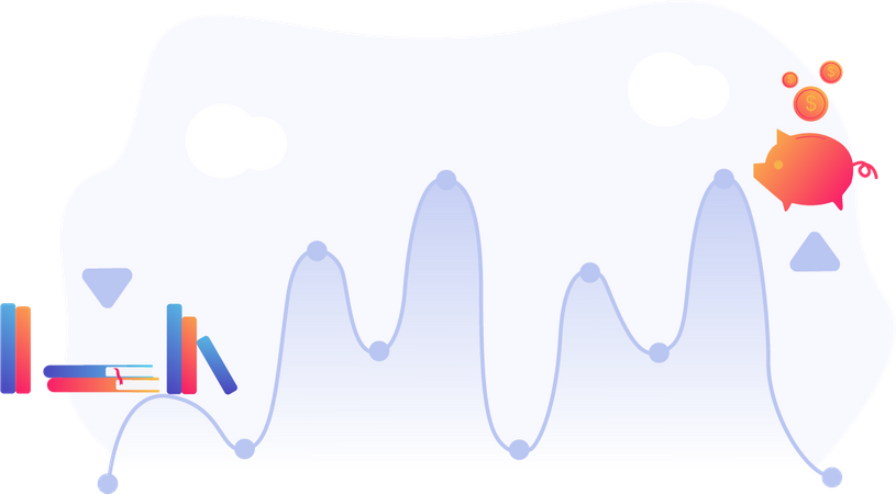 Free Income graph for savings  Illustration