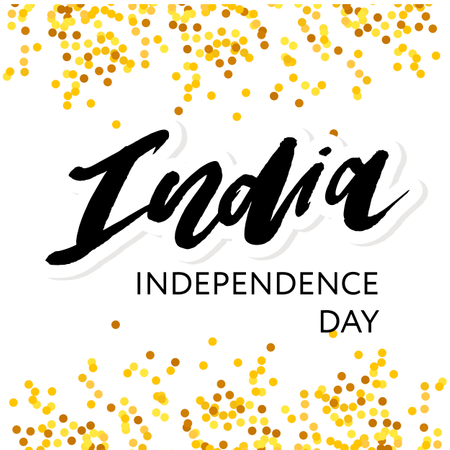 Free India Independence Day 15 august Lettering Calligraphy Illustration