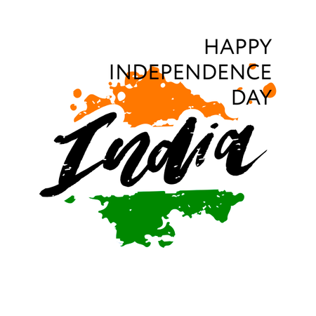 Free India Independence Day 15 august Lettering Calligraphy Illustration