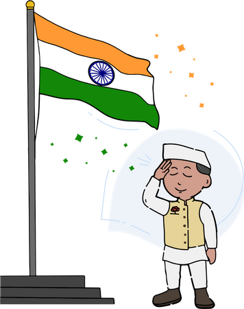 Free Indian political leader salute to tiranga  Illustration