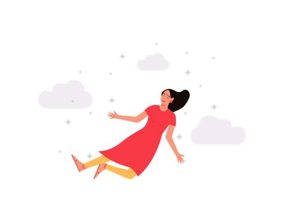 Free Indian woman dreaming while sleeping  Illustration