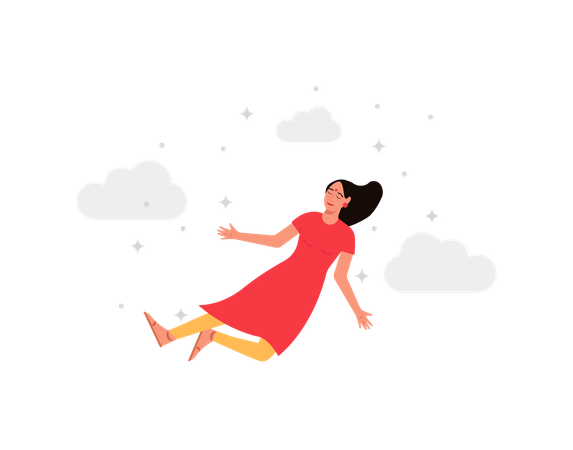 Free Indian woman dreaming while sleeping  Illustration