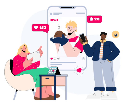 Free Influencer Marketing on Food Products  イラスト