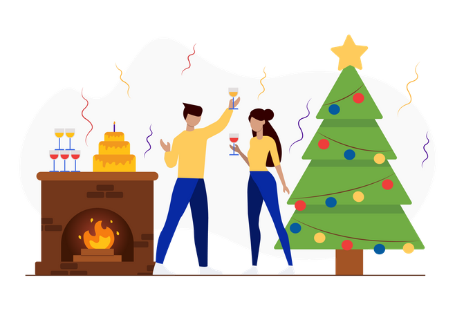Free Jantar de natal  Ilustração