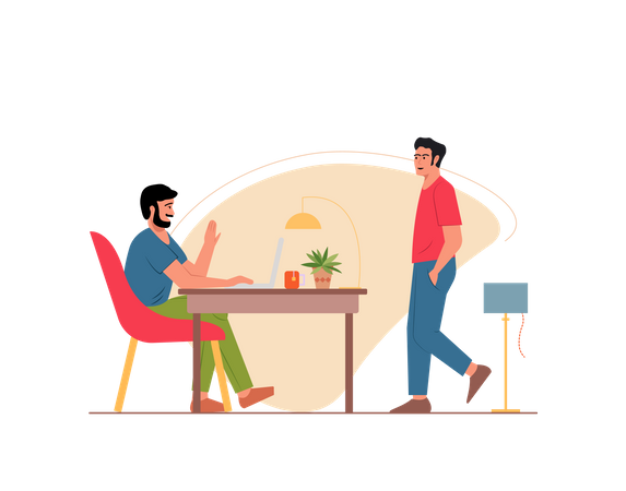 Free Job interview in the office Illustration