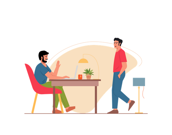 Free Job interview in the office  Illustration