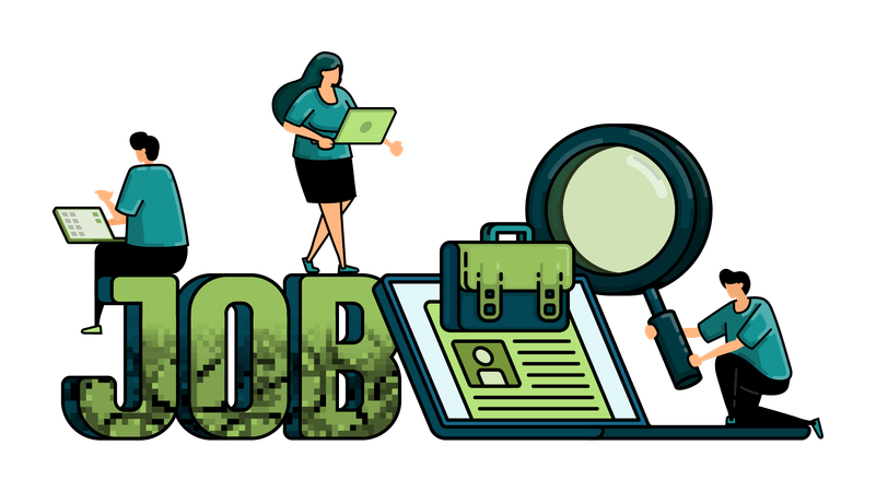 Free Job Recruitment  Illustration