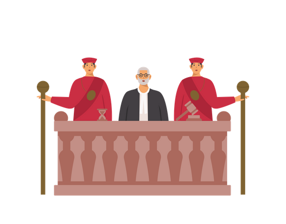 Free Judge asking for the case  Illustration