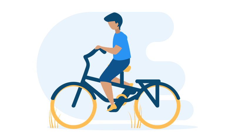 Free Junge reitet Fahrrad  Illustration