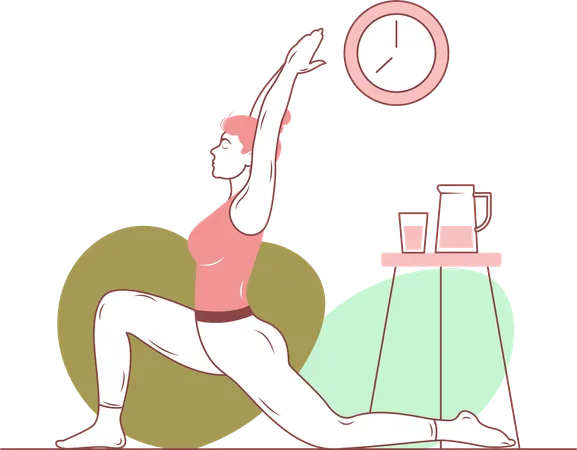 Free Yoga-Pose „Krieger 1“  Illustration