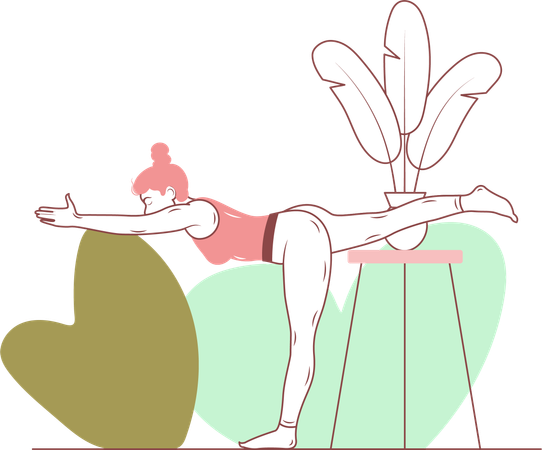 Free Yoga-Pose „Krieger 3“  Illustration