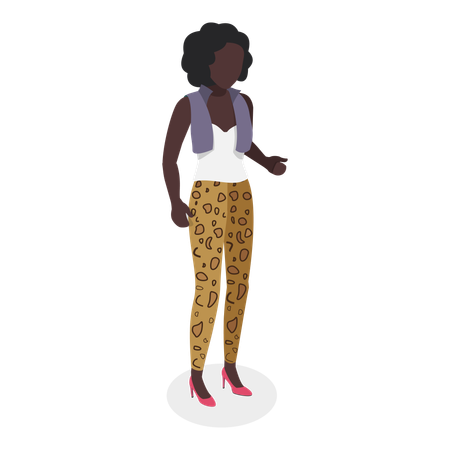 Free Lady in 90s Outfit  Illustration