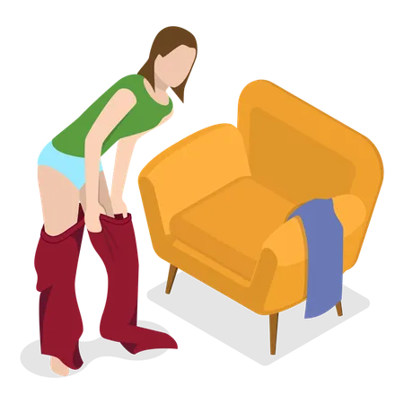 Free Lady taking off clothes  Illustration