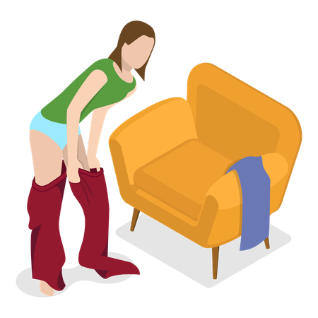 Free Lady taking off clothes  Illustration