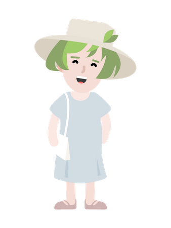 Free Lady with hat Illustration