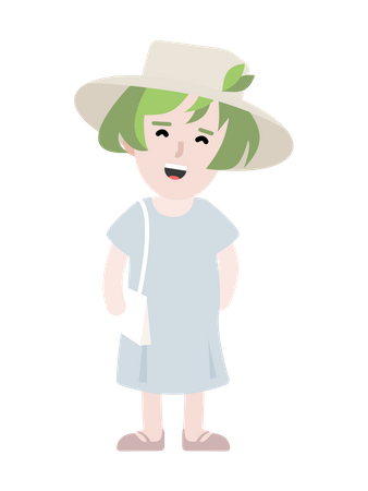 Free Lady with hat  Illustration