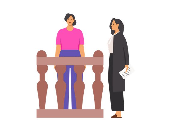 Free Lawyer questioning to lady Illustration